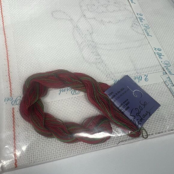 LIBBY STURDY The Golfing Santa Linedrawn Needlepoint New - Picture 4 of 4